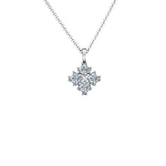 Four Stone Princess Pendant – 10K Yellow Gold with Cubic Zirconia