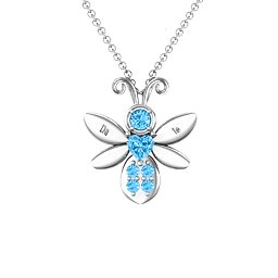 To Bee in Love Pendant in 925 Sterling Silver with Blue Topaz