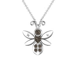 To Bee in Love Pendant in 925 Sterling Silver with Smokey Quartz