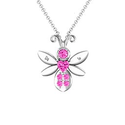 To Bee in Love Pendant in 925 Sterling Silver with Pink Tourmaline