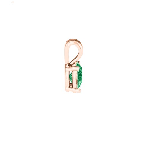Elegant Oval Stone Pendant – 10K Rose Gold with Emerald