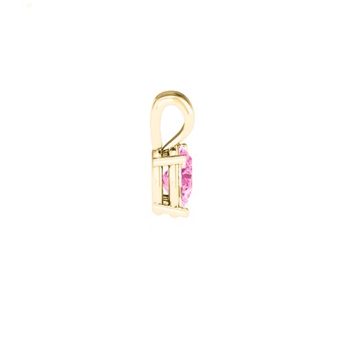 Elegant Oval Stone Pendant – 10K Yellow Gold with Pink Tourmaline