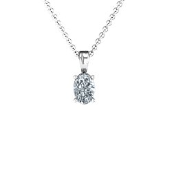 Elegant Oval Stone Pendant in 925 Sterling Silver with Cubic Zirconia