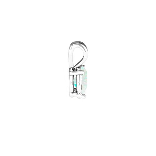 Elegant Oval Stone Pendant – Sterling Silver with Opal