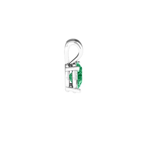 Elegant Oval Stone Pendant – Sterling Silver with Emerald