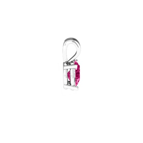Elegant Oval Stone Pendant – Sterling Silver with Ruby
