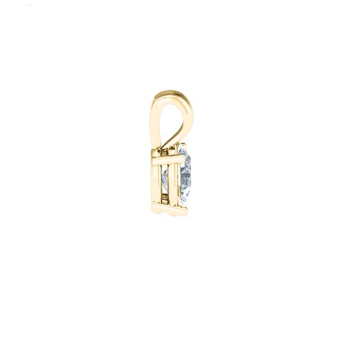 Elegant Oval Stone Pendant – 10K Yellow Gold with Cubic Zirconia