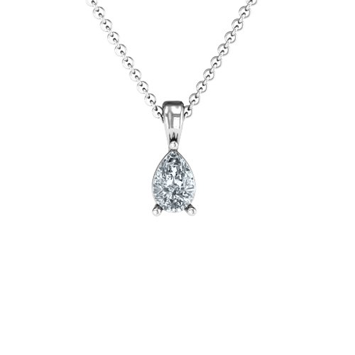 Elegant Pear Stone Pendant – Sterling Silver with Cubic Zirconia