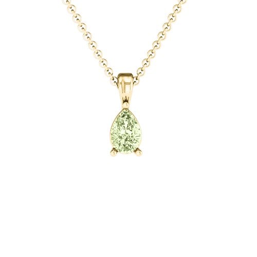 Elegant Pear Stone Pendant – 18K Gold Plated Silver with Peridot