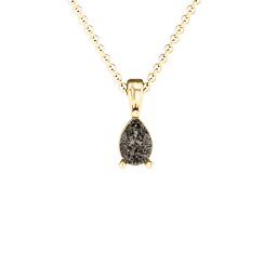 Elegant Pear Stone Pendant in 18K Gold Plated Silver with Smokey Quartz