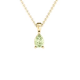 Elegant Pear Stone Pendant in 18K Gold Plated Silver with Peridot