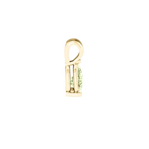 Elegant Pear Stone Pendant – 18K Gold Plated Silver with Peridot