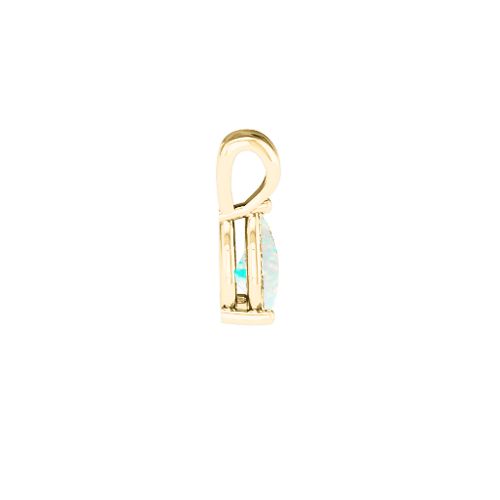 Elegant Pear Stone Pendant – 18K Gold Plated Silver with Opal