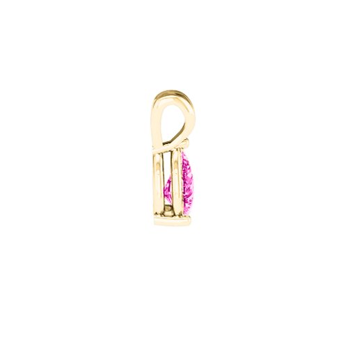 Elegant Pear Stone Pendant – 18K Gold Plated Silver with Pink Tourmaline