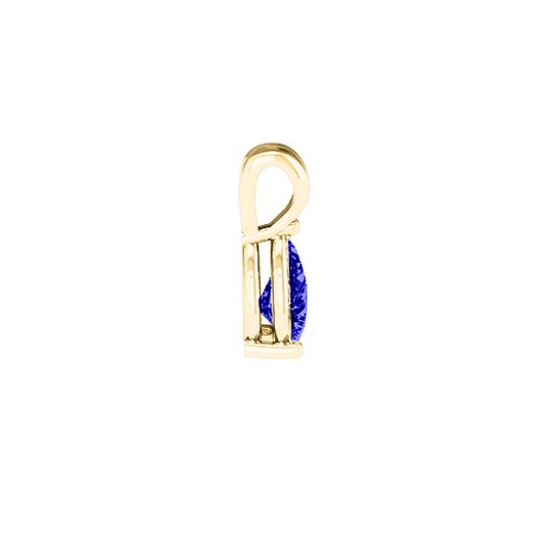 Elegant Pear Stone Pendant – 18K Gold Plated Silver with Blue Sapphire