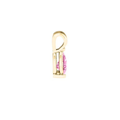 Elegant Pear Stone Pendant – 18K Gold Plated Silver with Pink Tourmaline