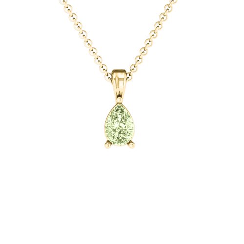 Elegant Pear Stone Pendant – 18K Gold Plated Silver with Peridot