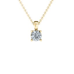 Elegant Round Stone Pendant in 18K Gold Plated Silver with Cubic Zirconia