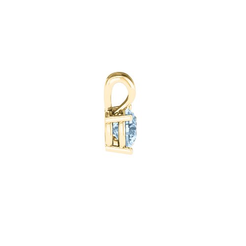 Elegant Round Stone Pendant – 18K Gold Plated Silver with Aquamarine