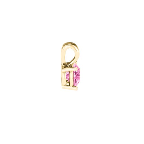 Elegant Round Stone Pendant – 18K Gold Plated Silver with Pink Tourmaline
