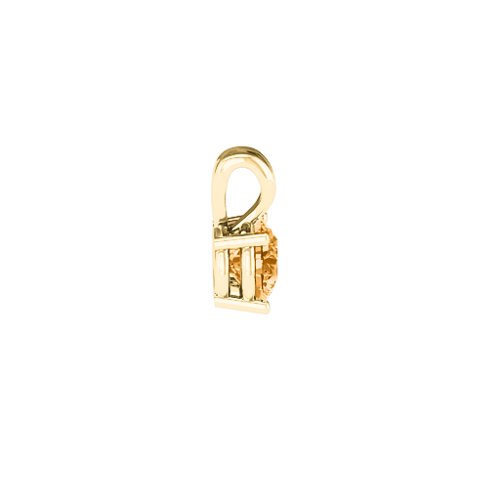 Elegant Round Stone Pendant – 18K Gold Plated Silver with Citrine