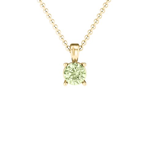 Elegant Round Stone Pendant – 18K Gold Plated Silver with Peridot