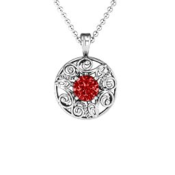 Burst of Joy Pendant in 925 Sterling Silver with Garnet