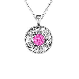 Burst of Joy Pendant in 925 Sterling Silver with Pink Tourmaline