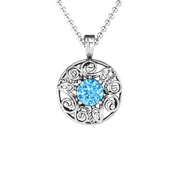 Burst of Joy Pendant in 925 Sterling Silver with Blue Topaz
