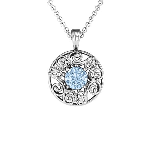 Burst of Joy Pendant – Sterling Silver with Aquamarine