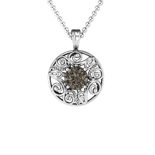 Burst of Joy Pendant – Sterling Silver with Smokey Quartz