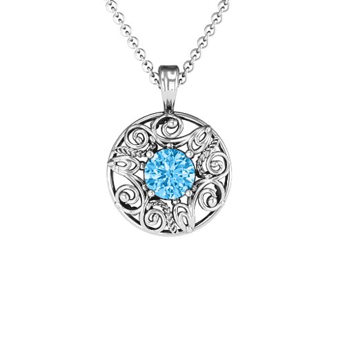 Burst of Joy Pendant – Sterling Silver with Blue Topaz