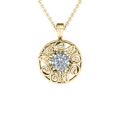 Burst of Joy Pendant – 10K Yellow Gold with Cubic Zirconia