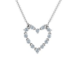 Glistening Heart Pendant in 925 Sterling Silver with Cubic Zirconia