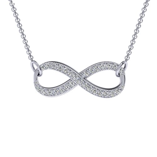 Horizontal Sparkling Infinity Pendant – Sterling Silver