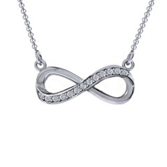 Stroke of Sparkle Horizontal Infinity Pendant