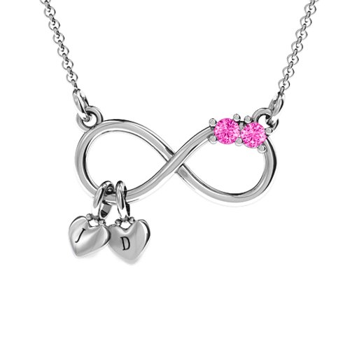 Twice the Love Infinity Pendant – Sterling Silver with Pink Tourmaline