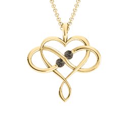 Soul Mates Infinity Birthstone Pendant in 18K Gold Plated Silver with Smokey Quartz