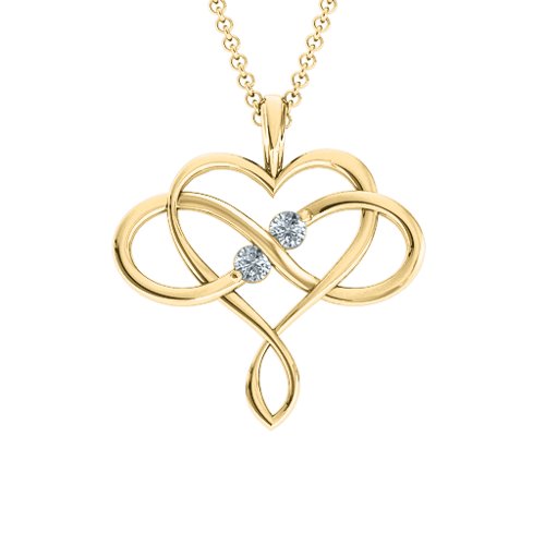 Soul Mates Infinity Birthstone Pendant – 18K Gold Plated Silver with Cubic Zirconia