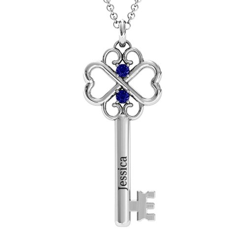 Hearts and Clover Infinity Key Pendant