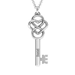 Locked in Love Infinity Key Pendant in 925 Sterling Silver