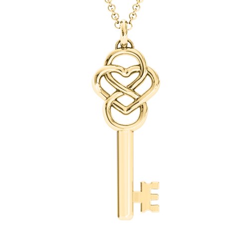 Locked in Love Infinity Key Pendant – 10K Yellow Gold