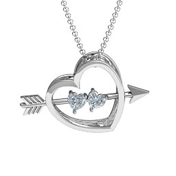 Meant to Be 3-D Pendant in 925 Sterling Silver with Diamond