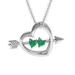 Meant to Be 3-D Pendant in 925 Sterling Silver with Emerald