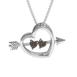 Meant to Be 3-D Pendant in 925 Sterling Silver with Smokey Quartz