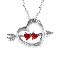 Meant to Be 3-D Pendant in 925 Sterling Silver with Garnet