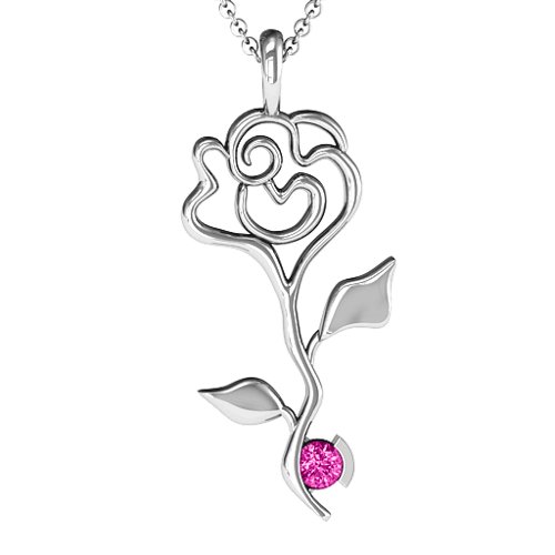 Enchanted Rose Pendant – Sterling Silver with Pink Tourmaline