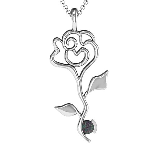 Enchanted Rose Pendant – Sterling Silver with Alexandrite