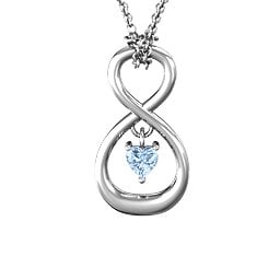 Dangling Heart Infinity Pendant