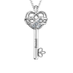“Beautiful Blossoms” Caged Key Pendant